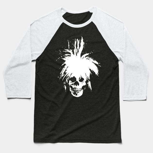 Andy Warhol Skull Baseball T-Shirt by OptimusVolts